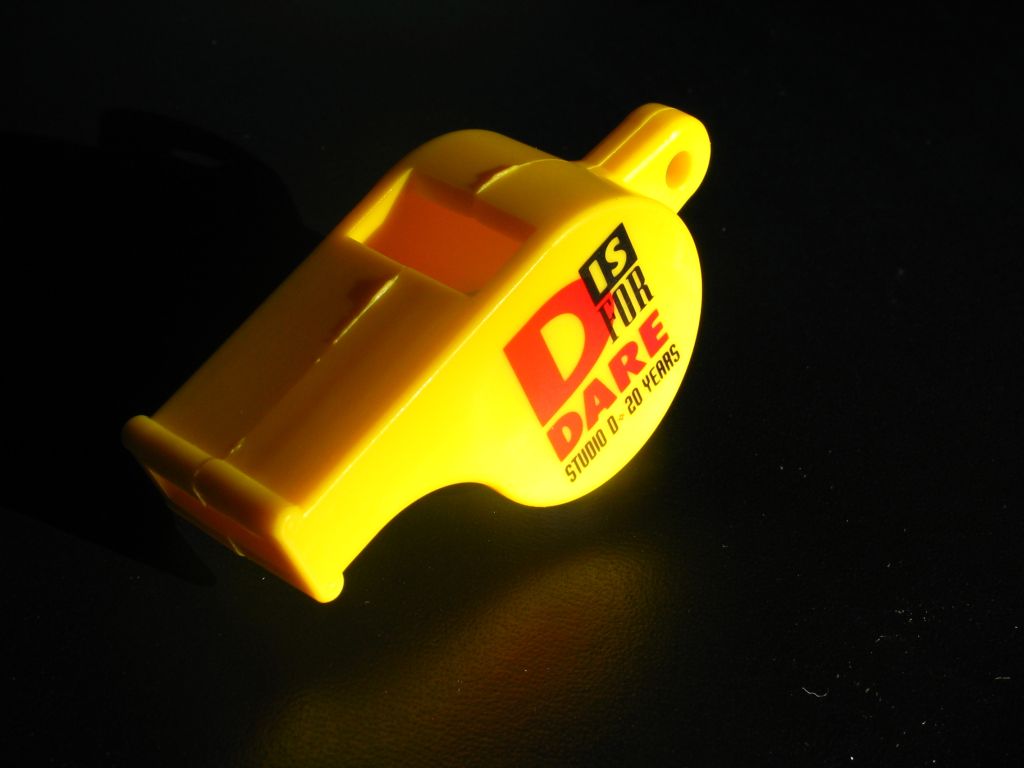 Studio D promotional whistle